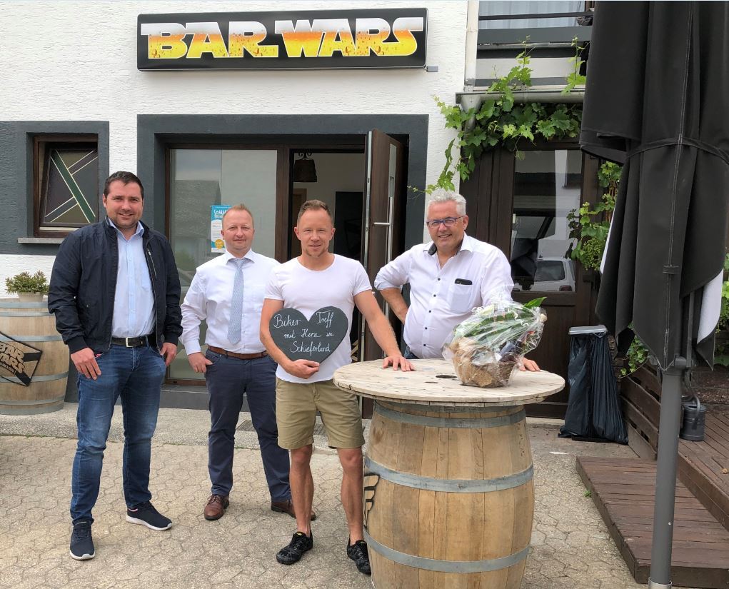 V. r. n. l.: Bürgermeister Albert Jung, Carsten Lammerich, Tobias Wältermann und Benedikt Oster
